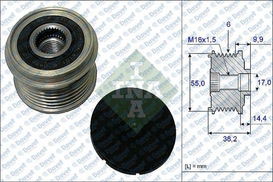 INA 535021610 Alternator Kasnagi Hyundai Kona 1.6 Crdi 18-21 Santa Fe Iv 2.0 Crdi 18-20 Tucson (Jm) 2.0 Crdi 06> I30 1.6 Crdi 14>